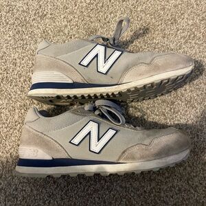 New Balance Light Gray and Navy Sneakers